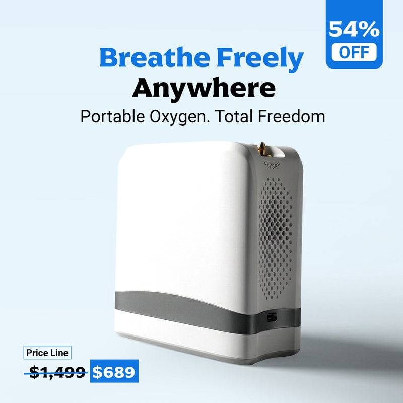 AI Powered Portable Oxygen Concentrator With Smart Pulse Flow | 1β7L Adjustable Oxygen Output | 90β94% Oxygen Purity