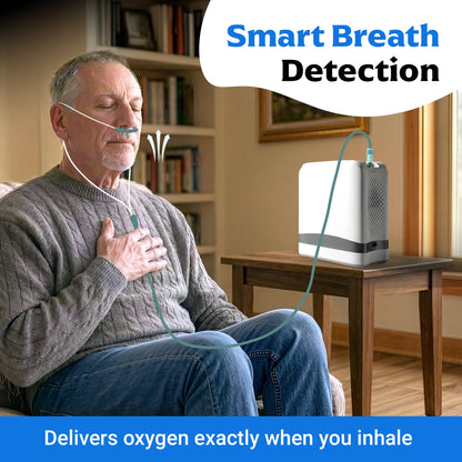AI Powered Portable Oxygen Concentrator With Smart Pulse Flow | 1–7L Adjustable Oxygen Output | 90–94% Oxygen Purity